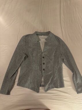 Gray Women's Tailored Button Jacket